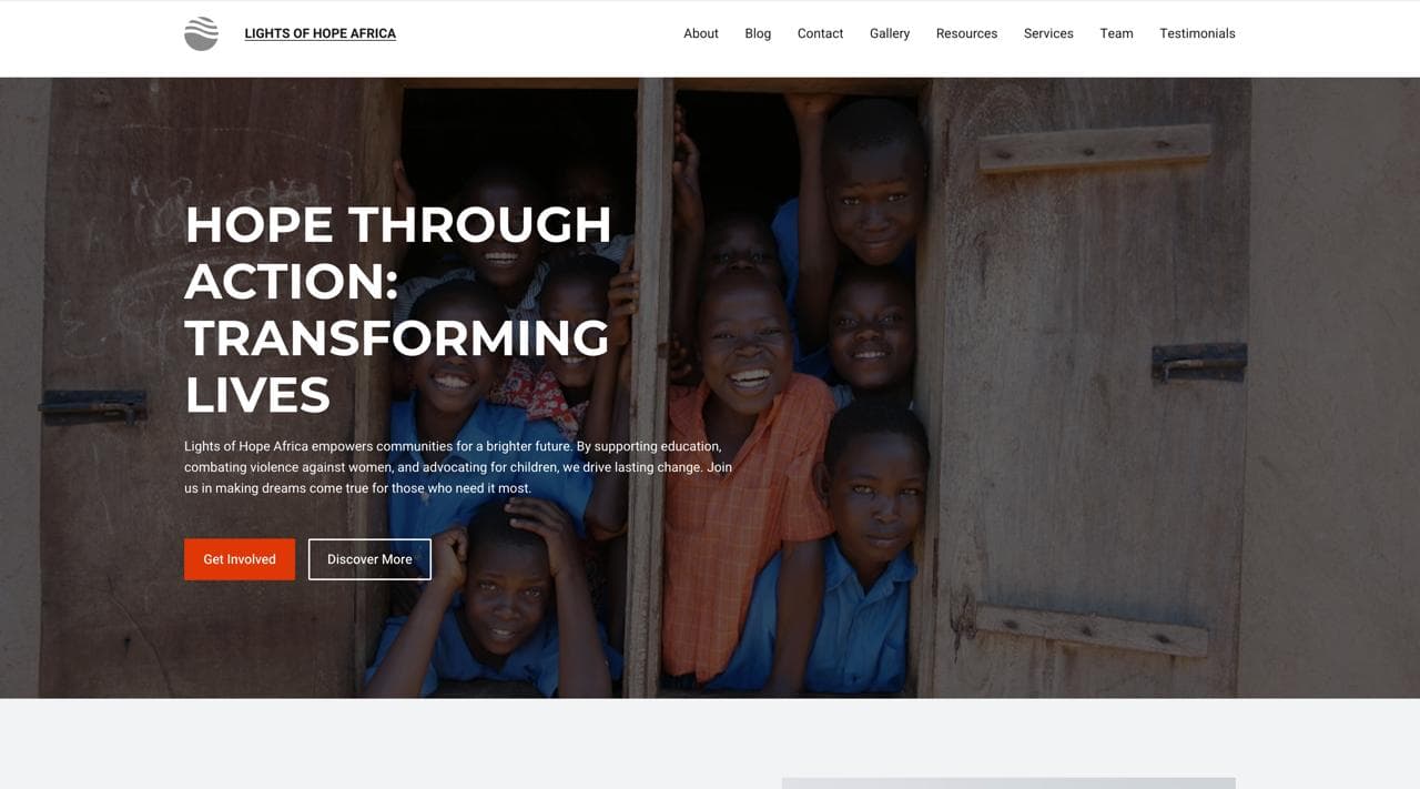 Lights of Hope Africa Website